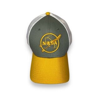 [American Needle] NASA Patch Mesh Trucker Unisex Hat Snapback Twill Roughage